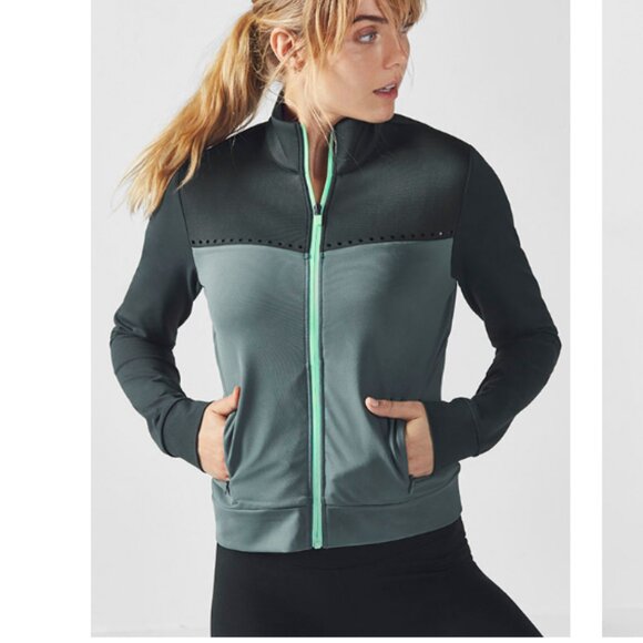 Fabletics Cleo Hole Detail Jacket Teal - Picture 1 of 10